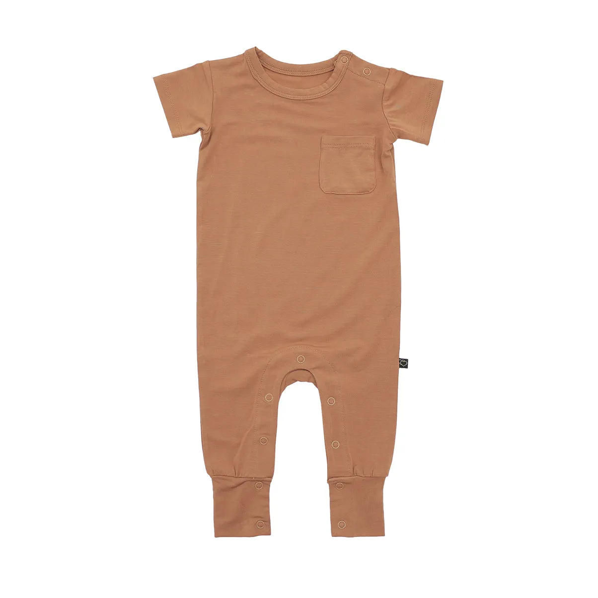 Caramel Short Sleeve Pocket Romper