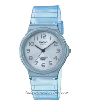 Casio Analog Women's Watch MQ-24S-2B Analog Resin Transparent Band Water Resistant Resin Glass
