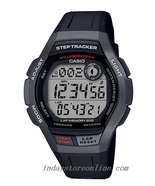 Casio Digital Men's Watch WS-2000H-1A Digital Resin Band Resin Glass