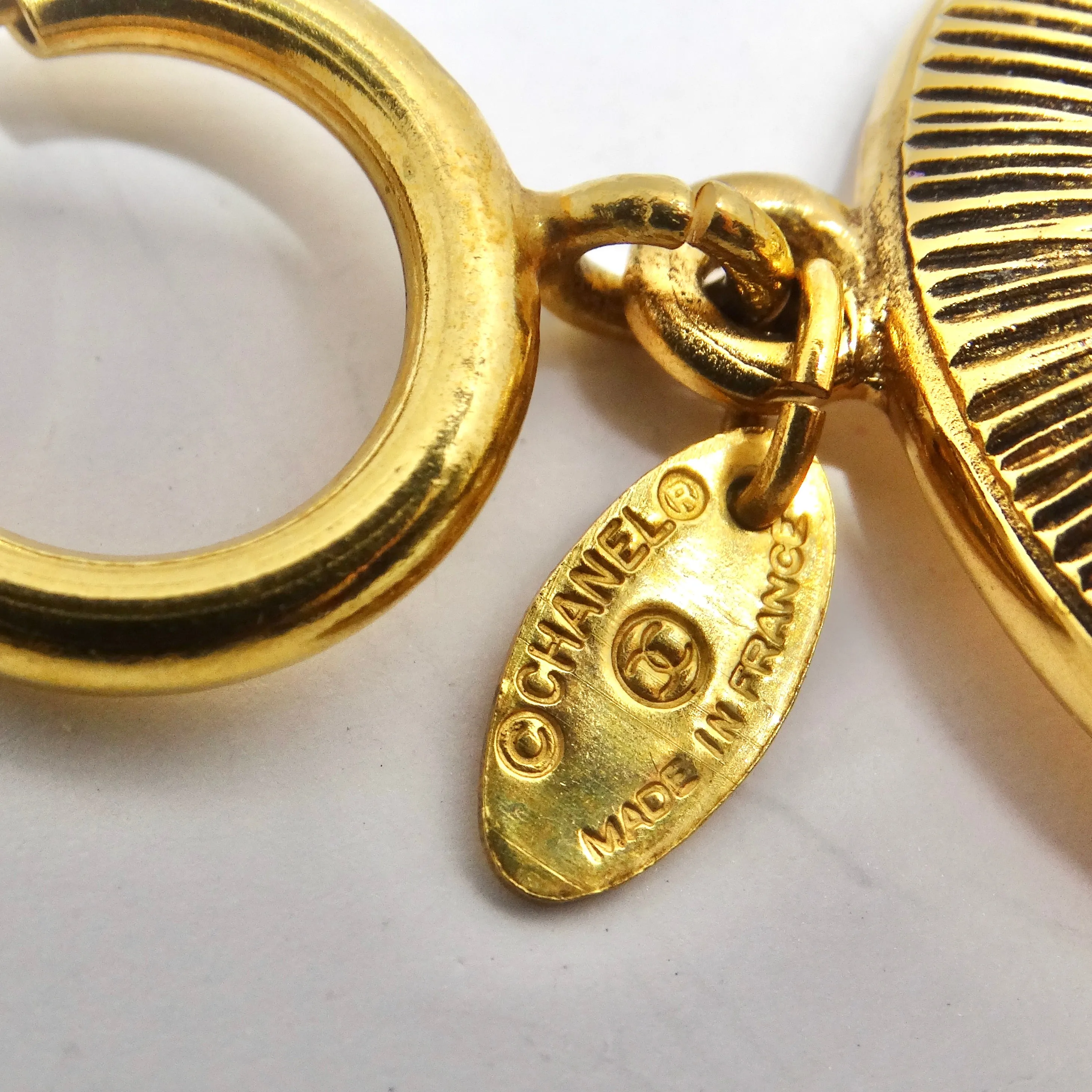 Chanel 1980s Gold Metal Medallion Coin CC Link Bracelet