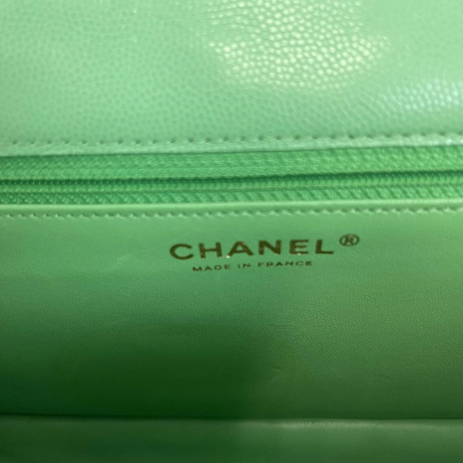 CHANEL - 2021 CC Medium Diamond Caviar Leather Mint Green Sweet Single Flap