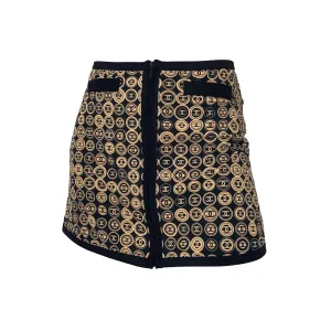 Chanel Black Coin Logo Skirt