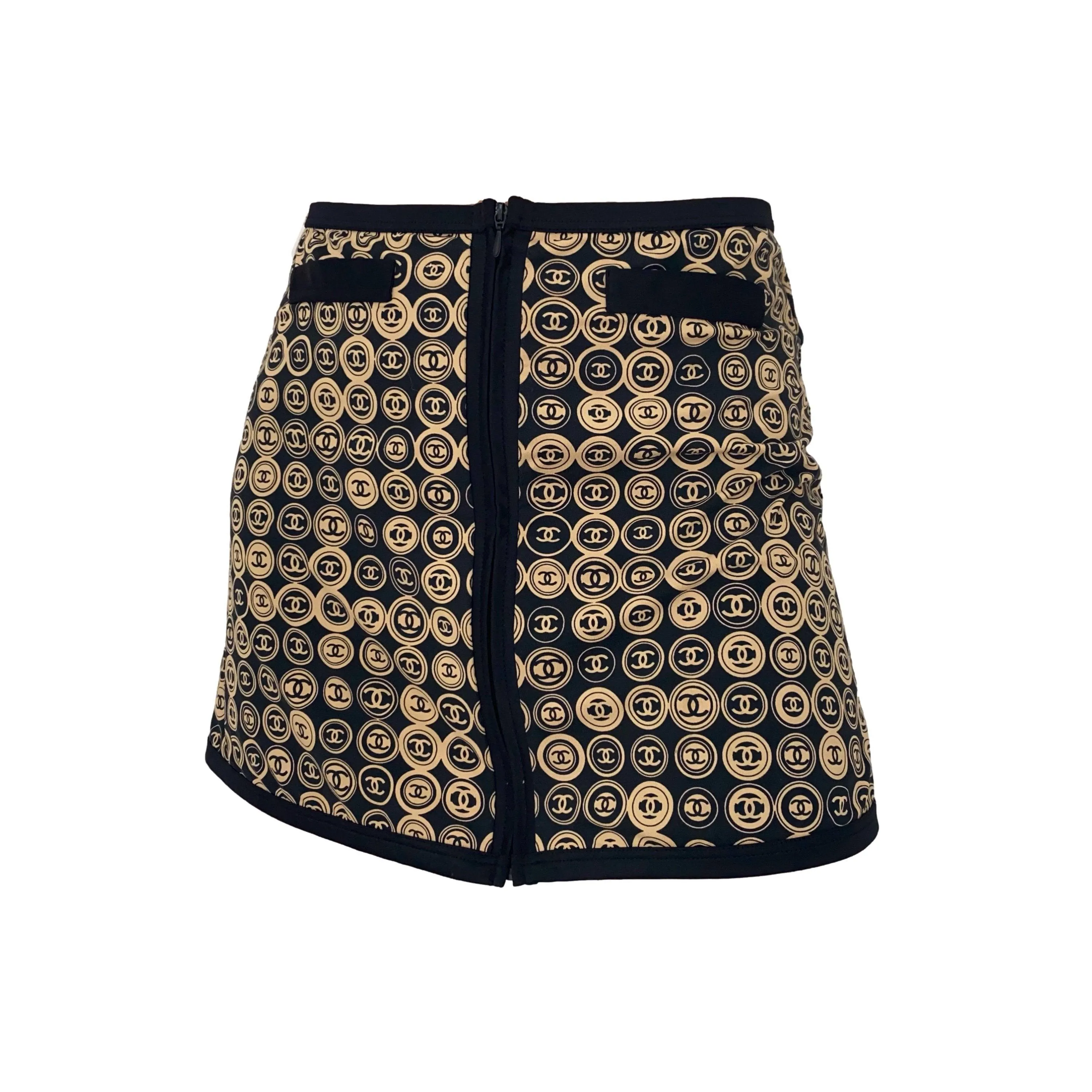 Chanel Black Coin Logo Skirt