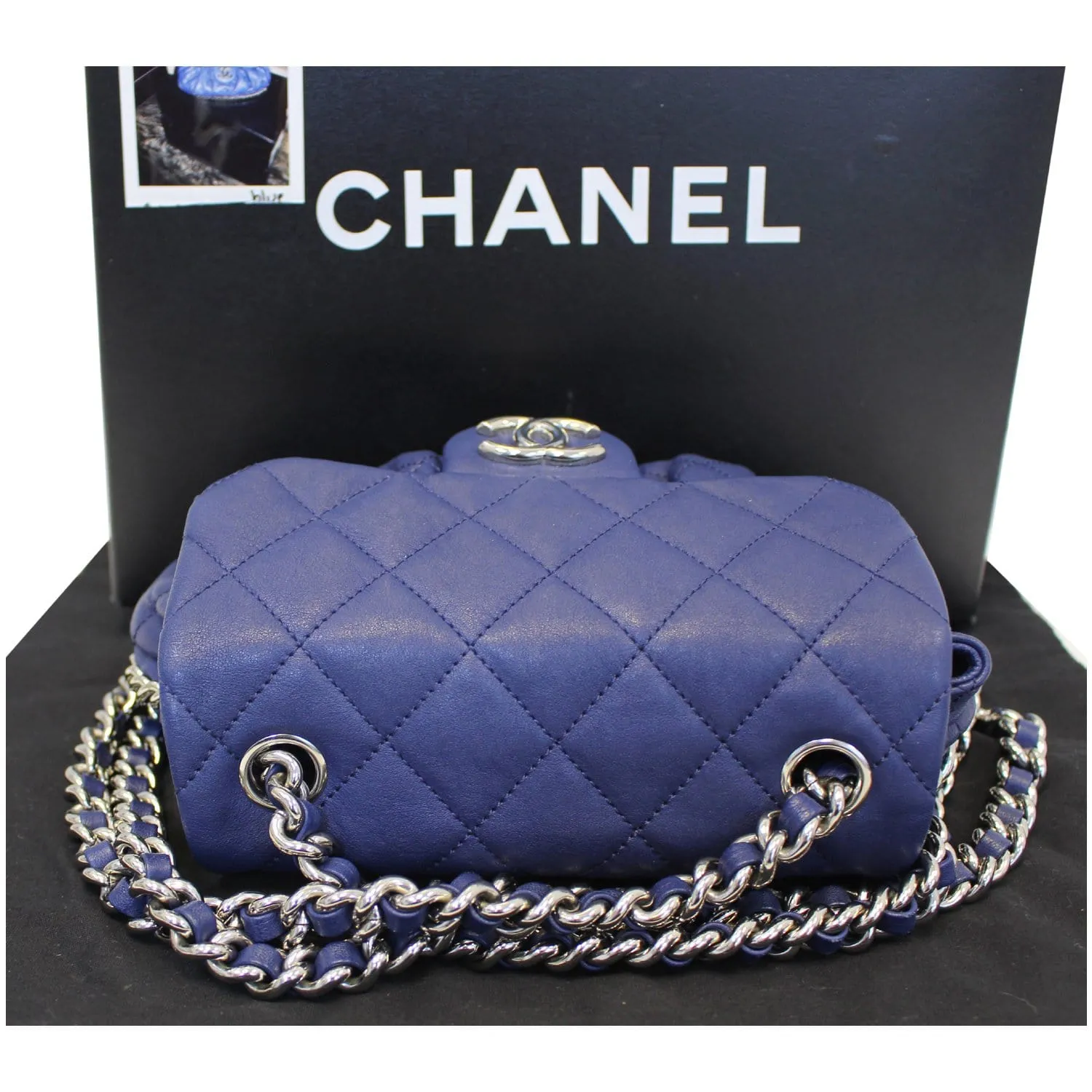 Chanel Chain Around Messenger Calfskin Crossbody Bag Navy Blue