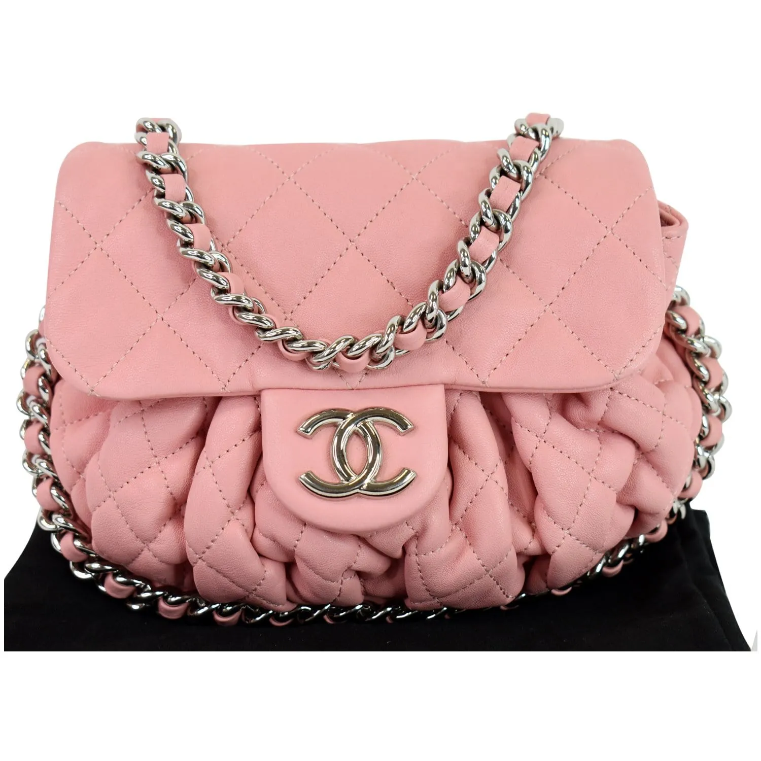 Chanel Chain Around Messenger Calfskin Crossbody Bag Pink