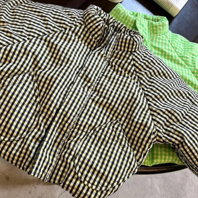 Checkered All Weather Puffer Coat