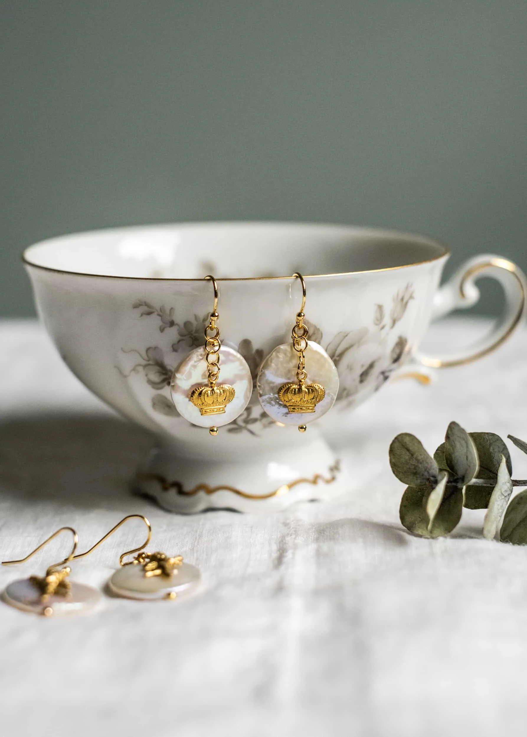 Cherub and Crown Earrings
