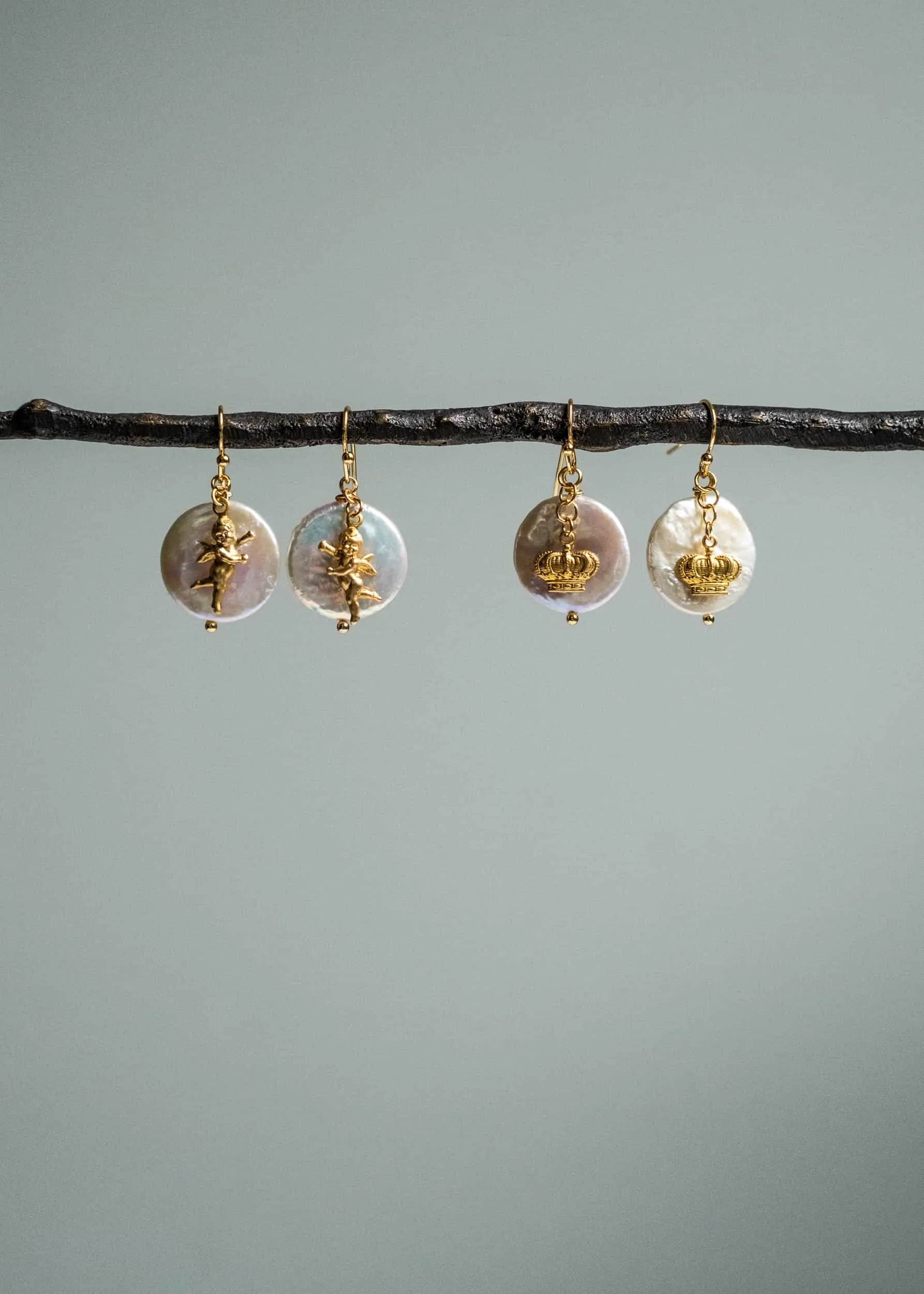 Cherub and Crown Earrings