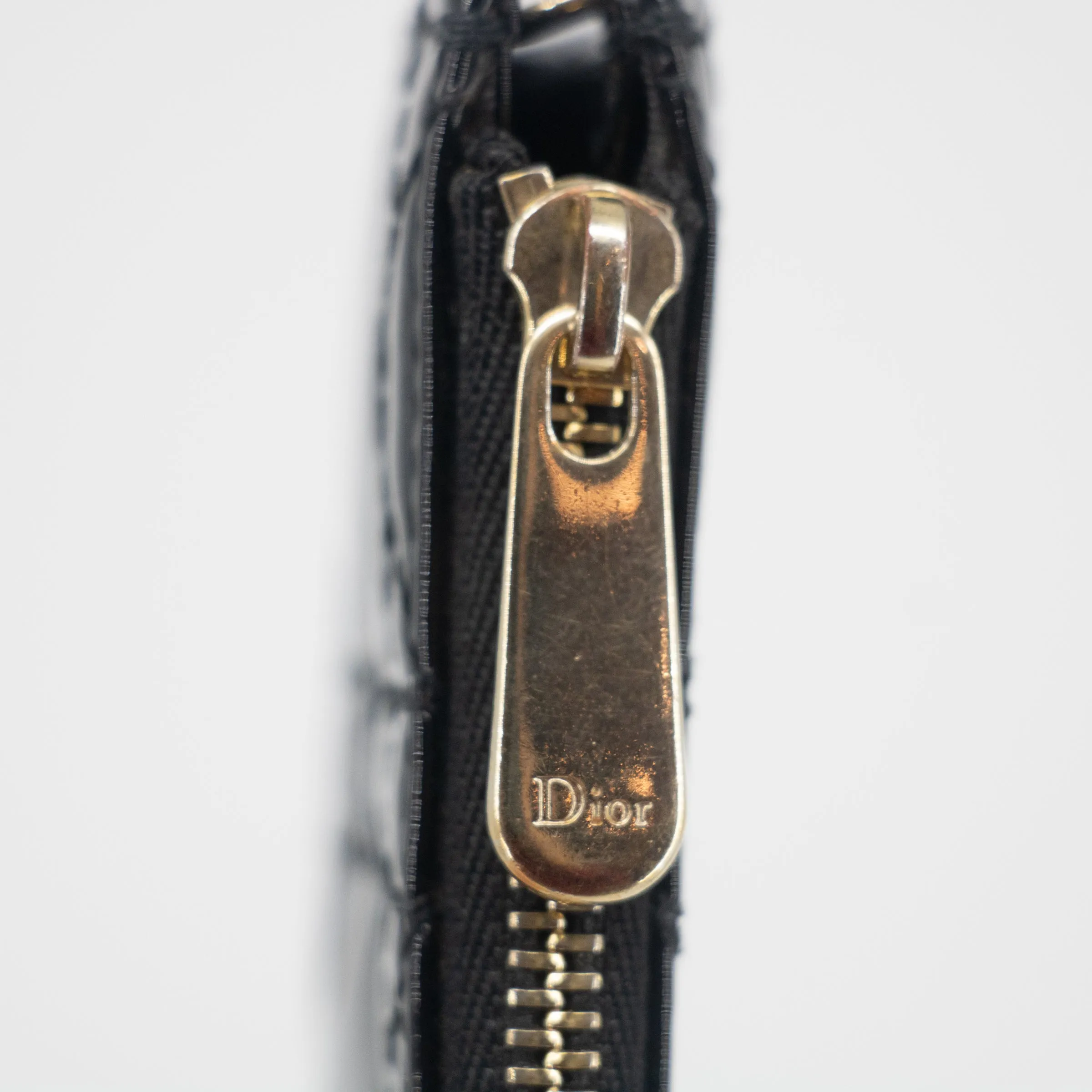 Christian Dior Black Cannage Patent Leather Coin Case  #2274