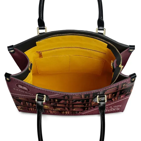 Christianartbag Handbags, Just A Girl Who Loves Books, Handbag Design, Monogram Leather Handbag, Gifts for Women, CABLTB03271223.