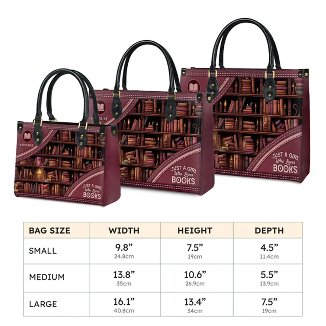 Christianartbag Handbags, Just A Girl Who Loves Books, Handbag Design, Monogram Leather Handbag, Gifts for Women, CABLTB03271223.