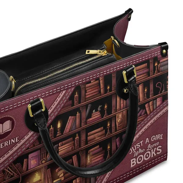 Christianartbag Handbags, Just A Girl Who Loves Books, Handbag Design, Monogram Leather Handbag, Gifts for Women, CABLTB03271223.