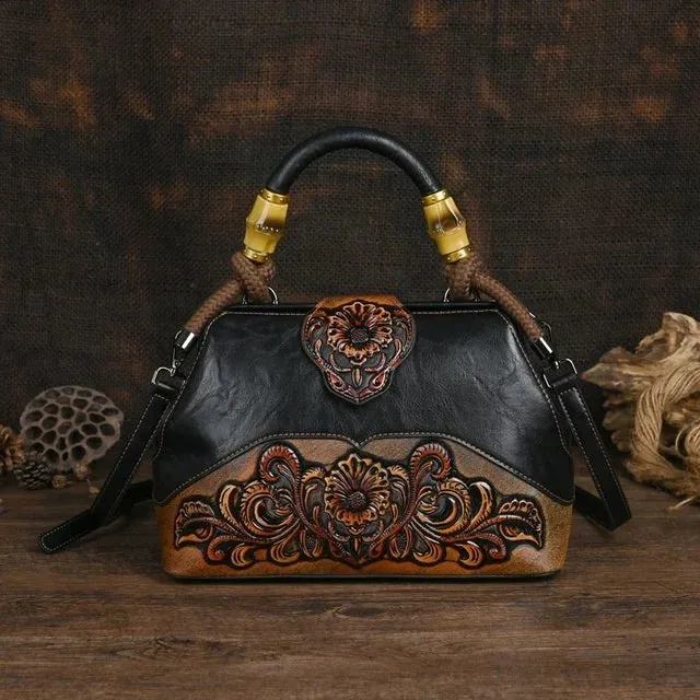 Christianartbag Handmade Leather Bag, Luxury Handbags For Women Leather Shoulder Bags New Vintage Carved Ladies Hand Bags Designer Luxury Bag, CABHMB04141023
