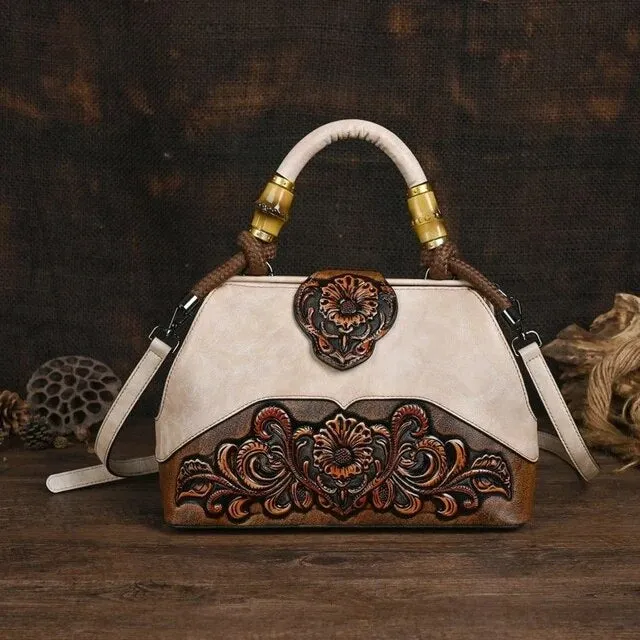 Christianartbag Handmade Leather Bag, Luxury Handbags For Women Leather Shoulder Bags New Vintage Carved Ladies Hand Bags Designer Luxury Bag, CABHMB04141023