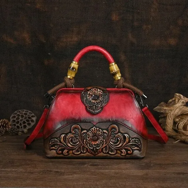 Christianartbag Handmade Leather Bag, Luxury Handbags For Women Leather Shoulder Bags New Vintage Carved Ladies Hand Bags Designer Luxury Bag, CABHMB04141023