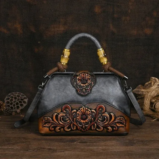 Christianartbag Handmade Leather Bag, Luxury Handbags For Women Leather Shoulder Bags New Vintage Carved Ladies Hand Bags Designer Luxury Bag, CABHMB04141023