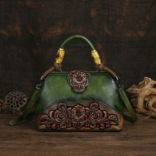 Christianartbag Handmade Leather Bag, Luxury Handbags For Women Leather Shoulder Bags New Vintage Carved Ladies Hand Bags Designer Luxury Bag, CABHMB04141023