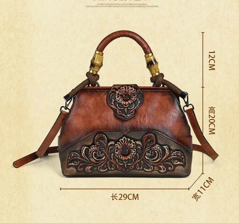 Christianartbag Handmade Leather Bag, Luxury Handbags For Women Leather Shoulder Bags New Vintage Carved Ladies Hand Bags Designer Luxury Bag, CABHMB04141023