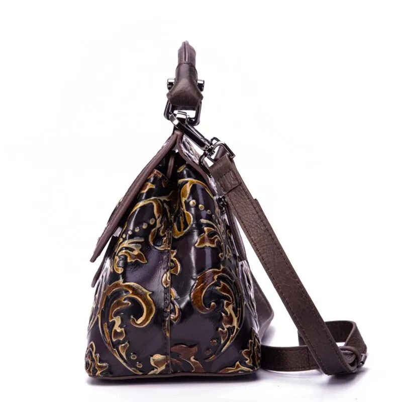 Christianartbag Handmade Leather Bag, Women's Bag Genuine Leather Luxury Handbags Handmade Women Shoulder Bag New Embossed Vintage Crossbody Bags For Women, CABHMB09141023