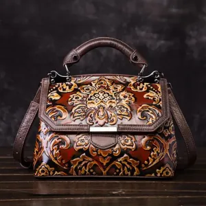 Christianartbag Handmade Leather Bag, Women's Bag Genuine Leather Luxury Handbags Handmade Women Shoulder Bag New Embossed Vintage Crossbody Bags For Women, CABHMB09141023