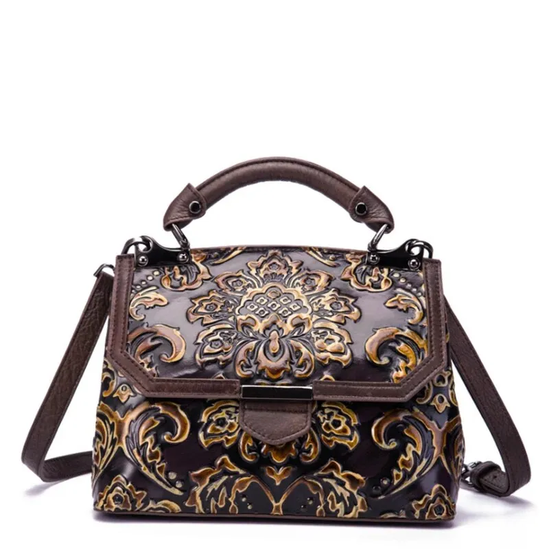 Christianartbag Handmade Leather Bag, Women's Bag Genuine Leather Luxury Handbags Handmade Women Shoulder Bag New Embossed Vintage Crossbody Bags For Women, CABHMB09141023