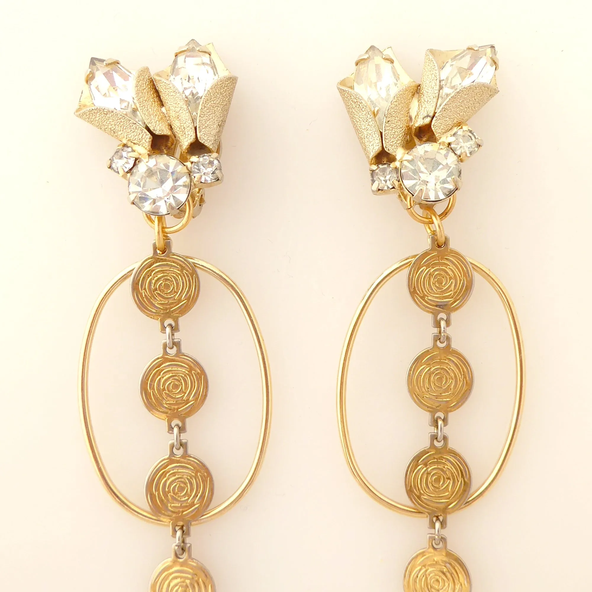 Citrine square earrings