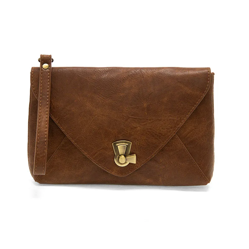 Claudia Keyhole Turnlock Envelope Crossbody in Pecan