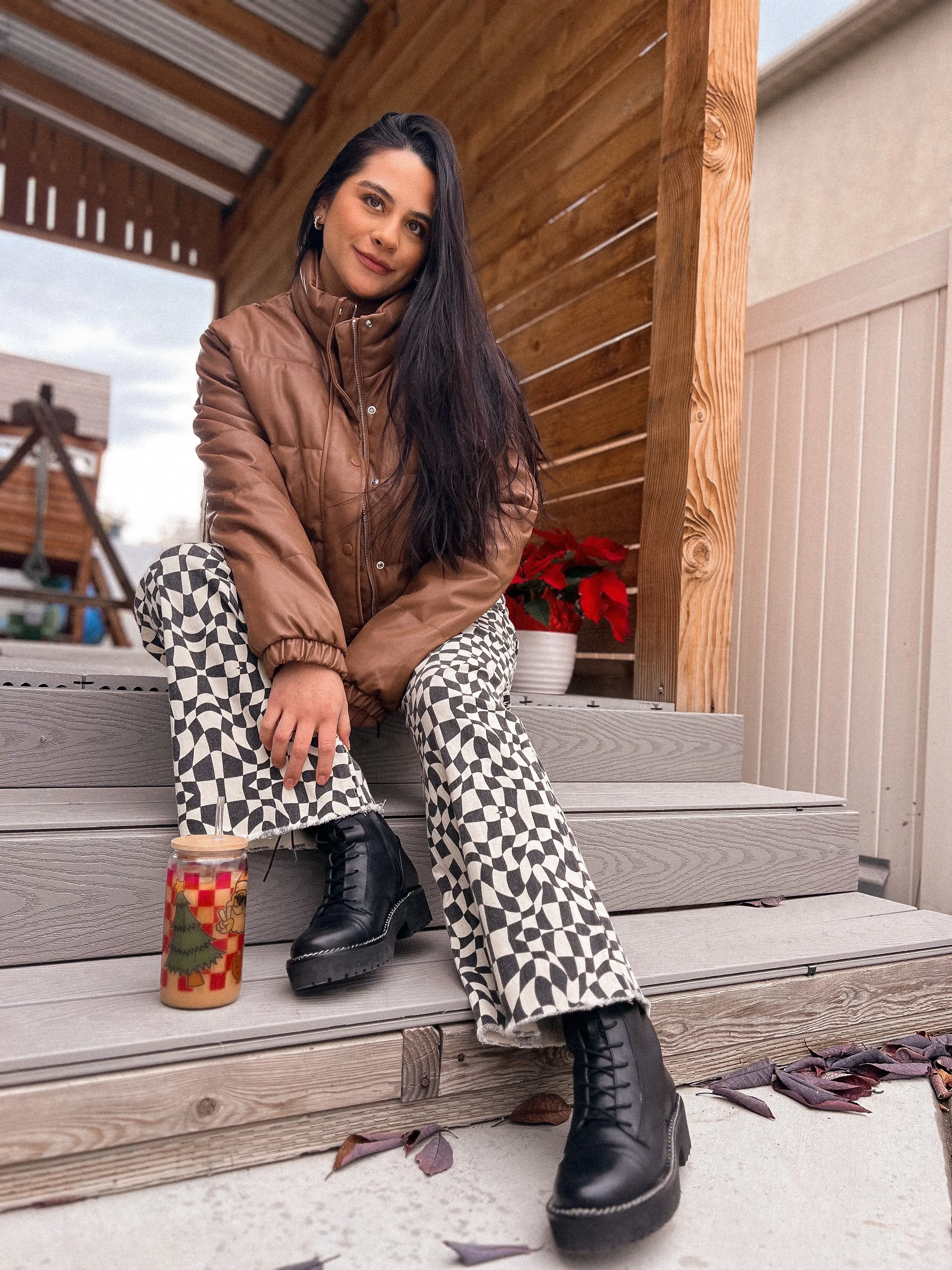 Cocoa mocha puffer jacket