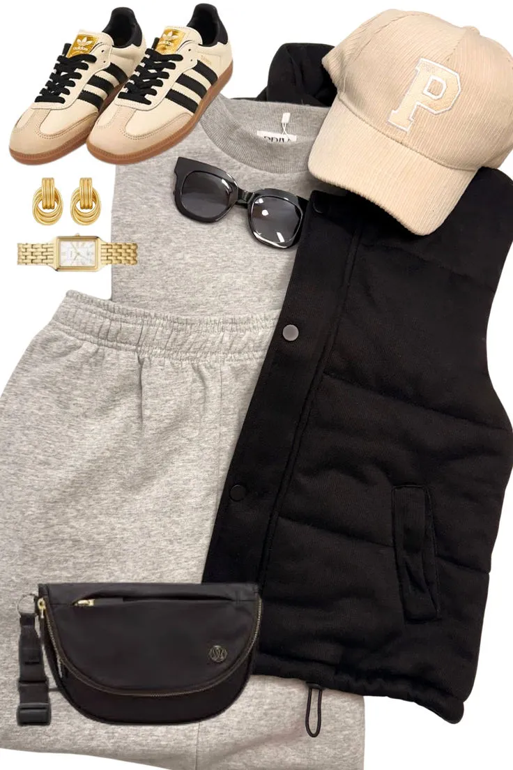 Cora Knit Puffer Vest in Black