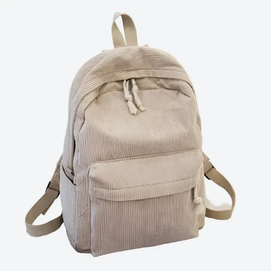 Corduroy Multi-Compartment Backpack Bags