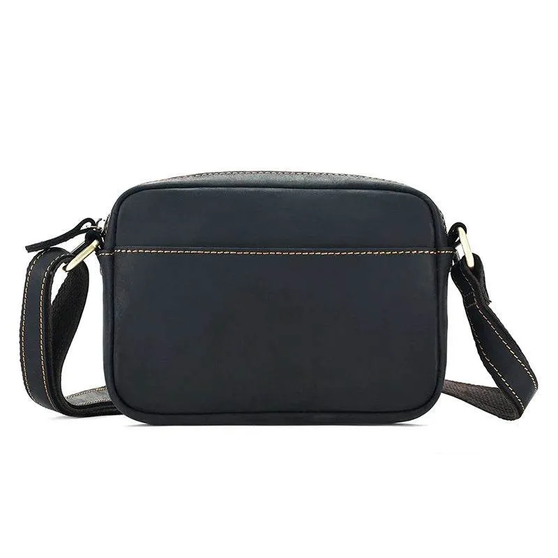 Crazy Horse Leather Messenger Bag Crossbody Shoulder Bag for Men