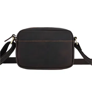 Crazy Horse Leather Messenger Bag Crossbody Shoulder Bag for Men