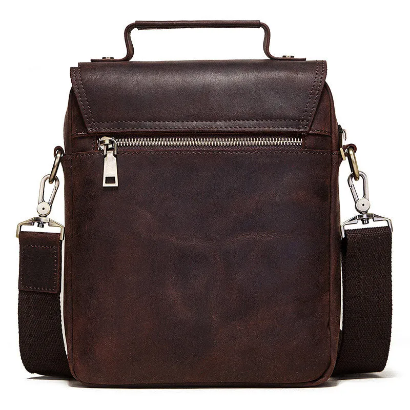 Crazy Horse Leather Vintage Messenger Bags For 9.7in iPad