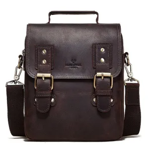 Crazy Horse Leather Vintage Messenger Bags For 9.7in iPad