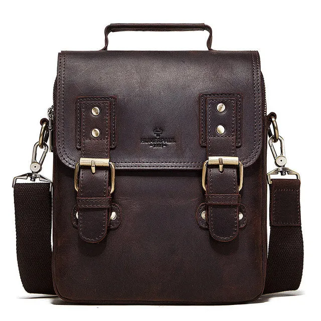 Crazy Horse Leather Vintage Messenger Bags For 9.7in iPad