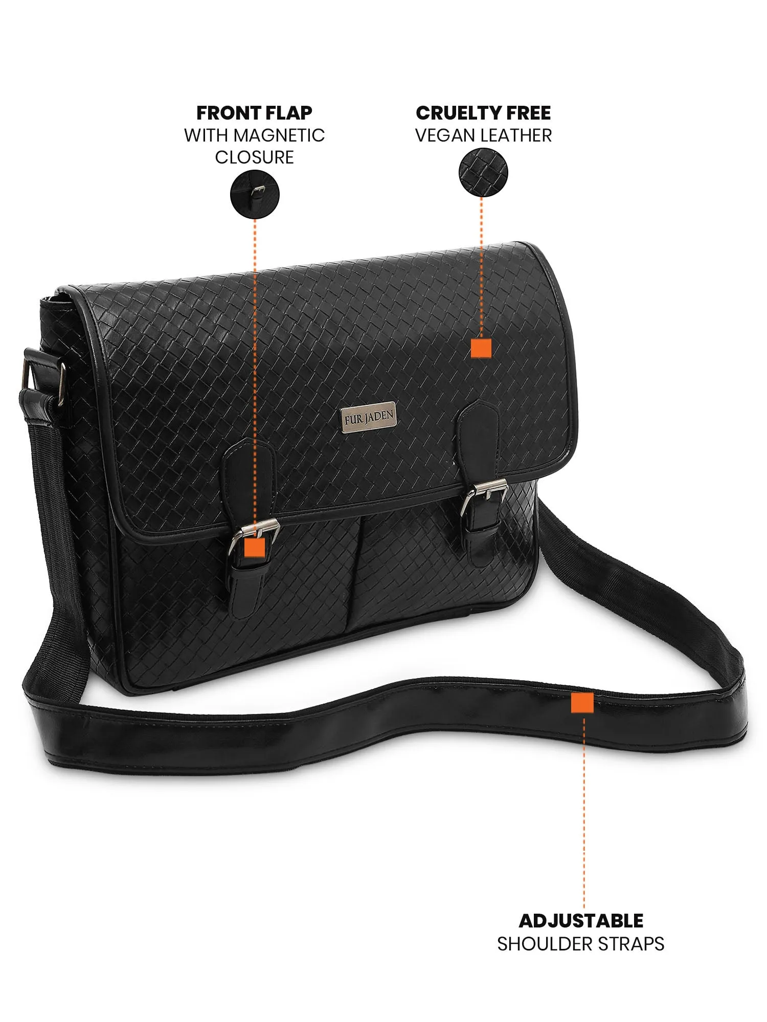 Cruelty Free Vegan Leather Crossbody (Black)