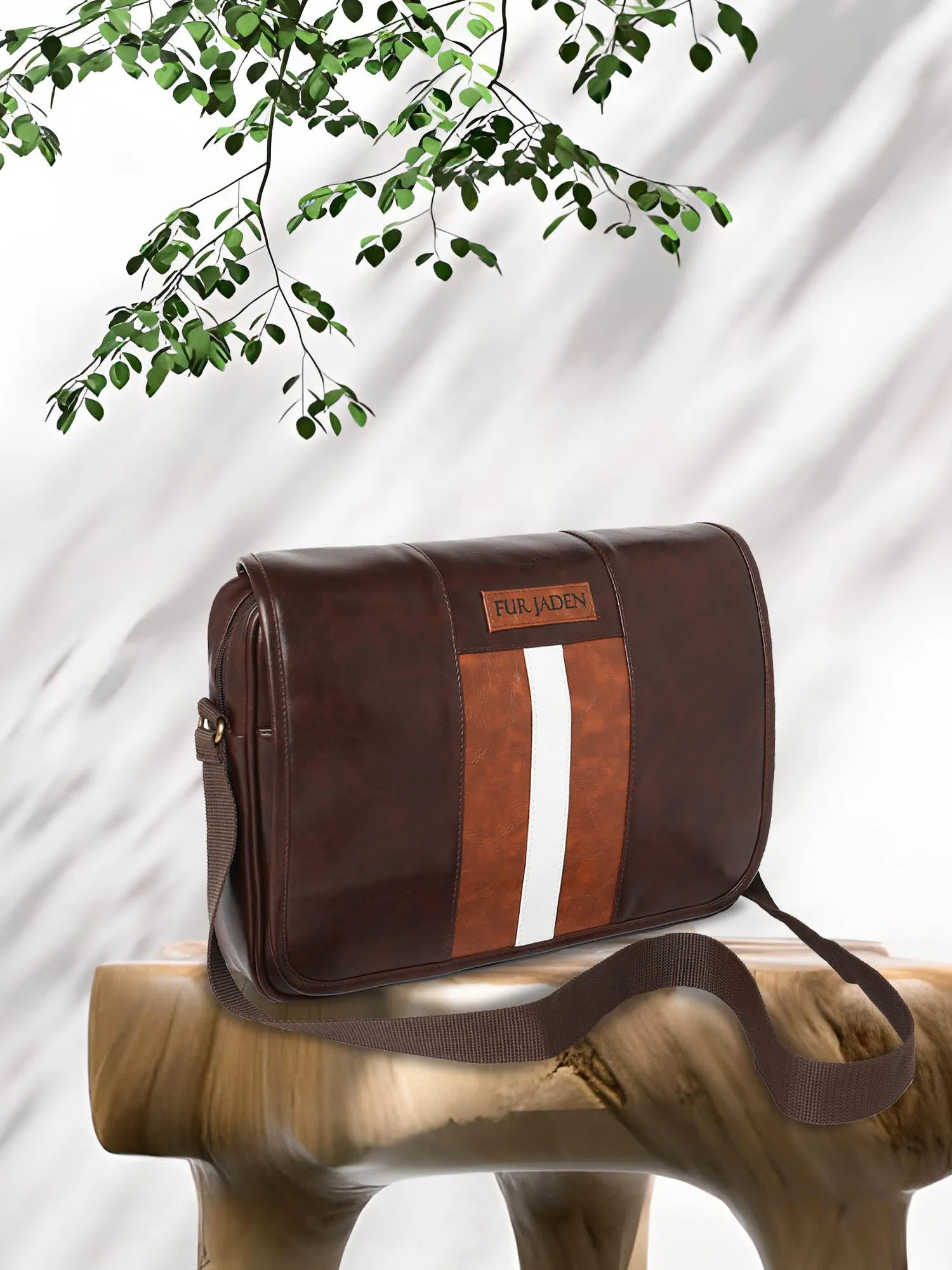 Cruelty Free Vegan Leather Crossbody (Brown)