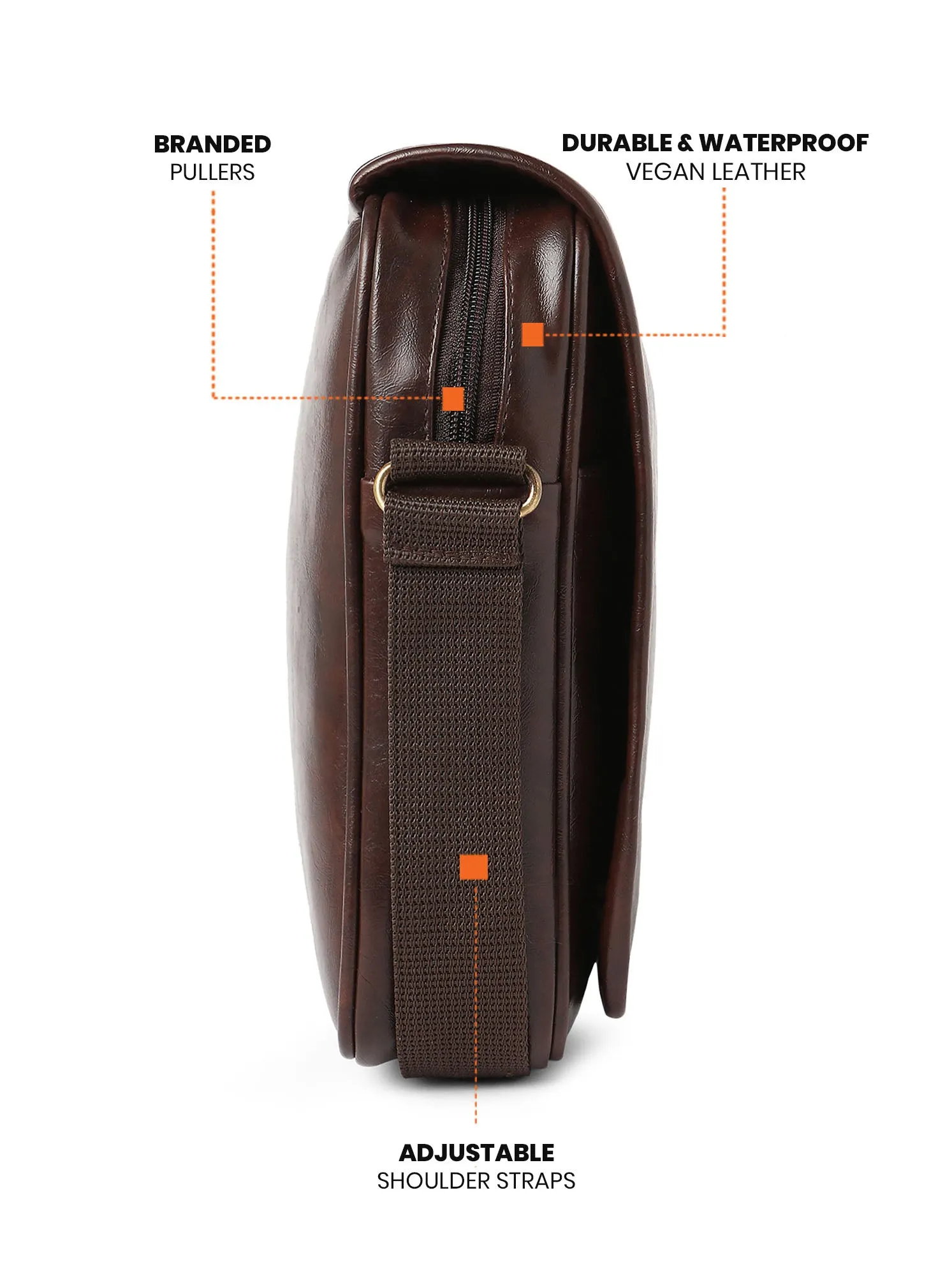 Cruelty Free Vegan Leather Crossbody (Brown)