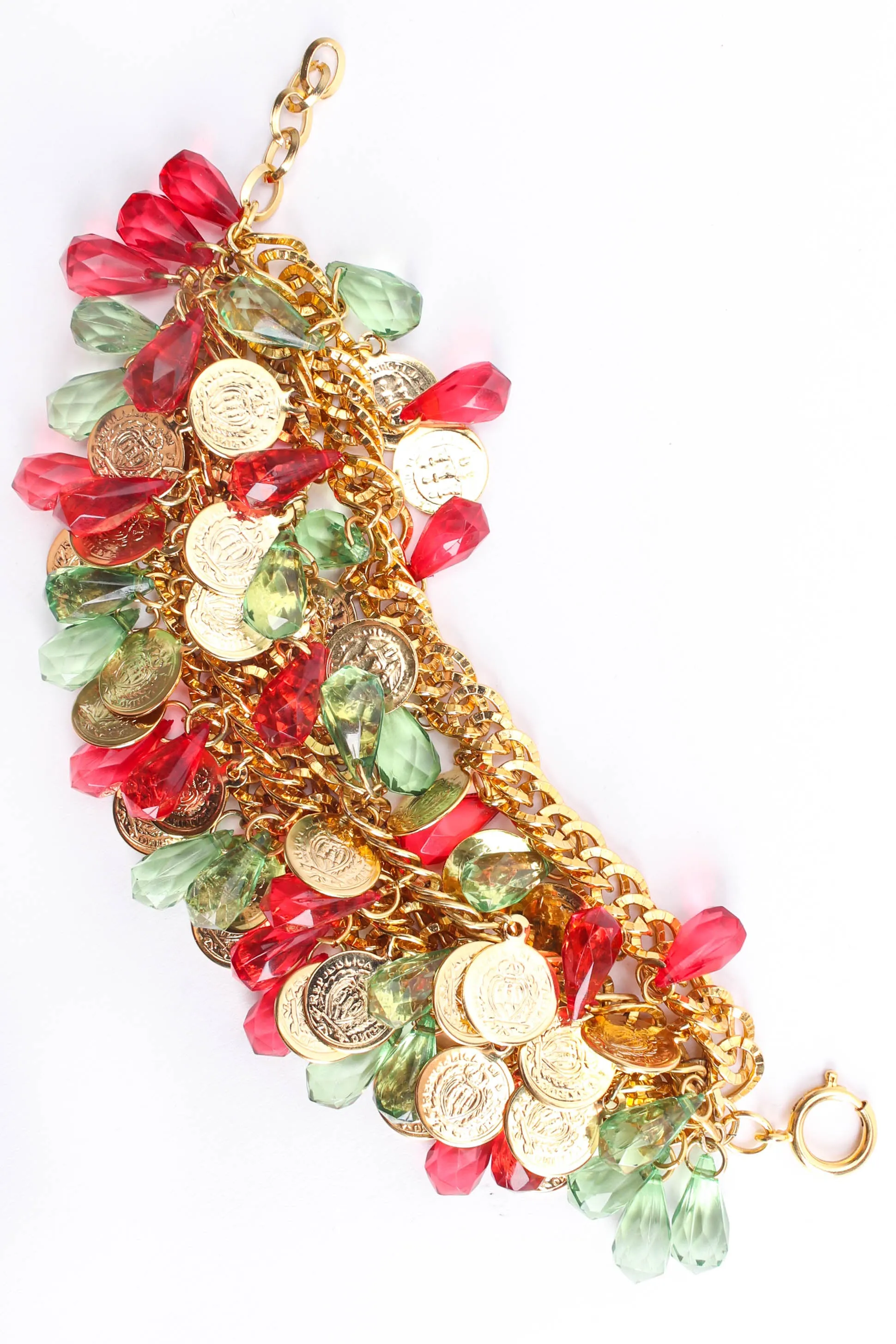 Crystal Coin Charm Bracelet