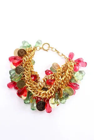 Crystal Coin Charm Bracelet