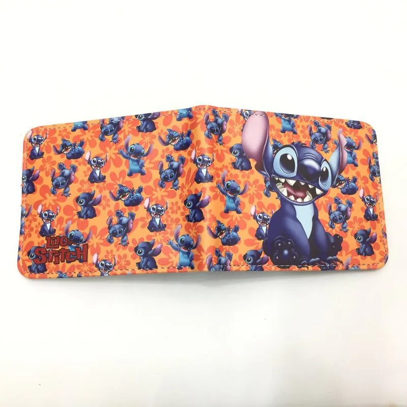 Cute Cartoon Stitch Short Anime Blue Long Ears Coin Purses