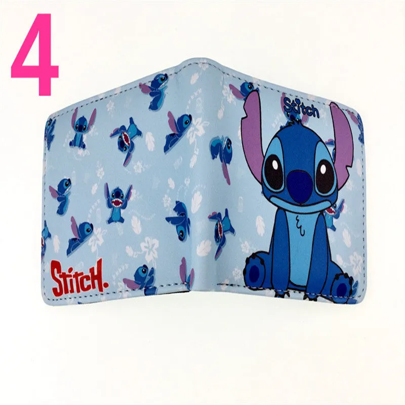 Cute Cartoon Stitch Short Anime Blue Long Ears Coin Purses
