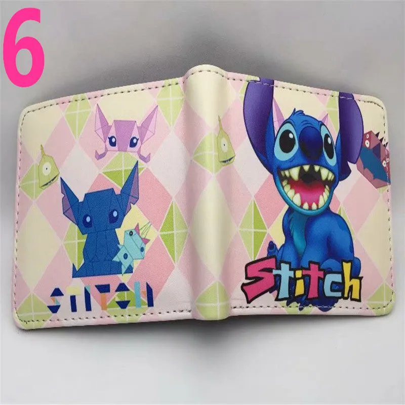 Cute Cartoon Stitch Short Anime Blue Long Ears Coin Purses