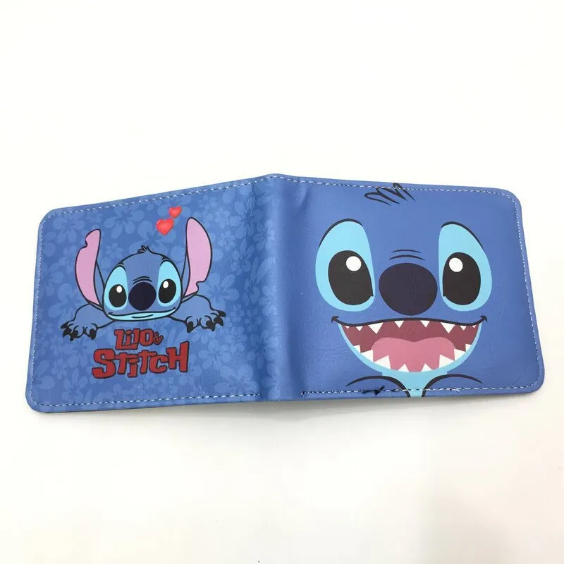 Cute Cartoon Stitch Short Anime Blue Long Ears Coin Purses