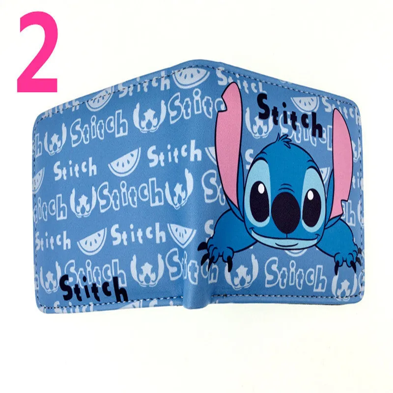 Cute Cartoon Stitch Short Anime Blue Long Ears Coin Purses