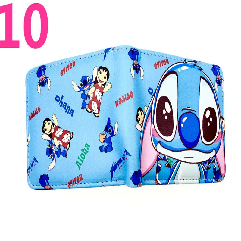 Cute Cartoon Stitch Short Anime Blue Long Ears Coin Purses
