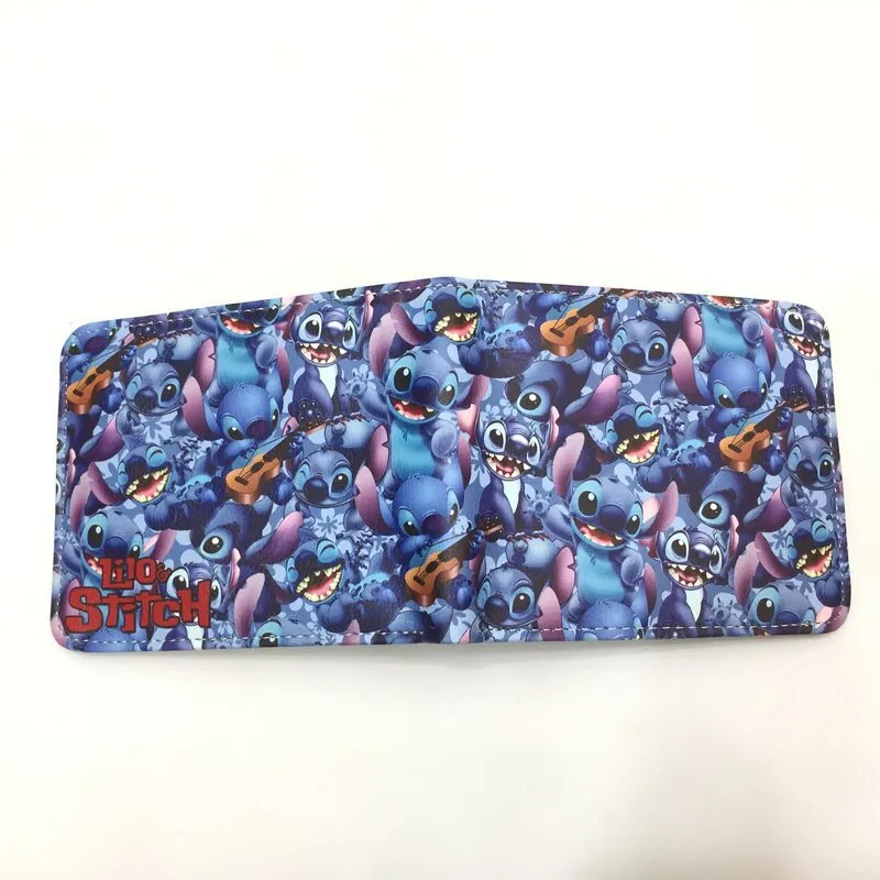 Cute Cartoon Stitch Short Anime Blue Long Ears Coin Purses