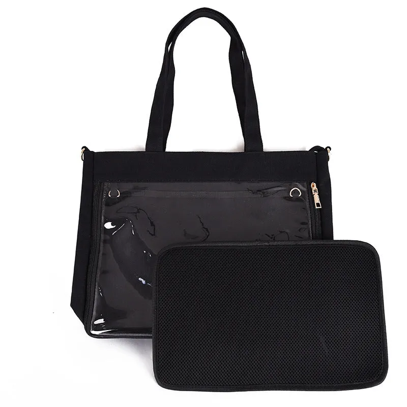 Cute Long Strap Removable Canvas Cartoon Crossbody Bags