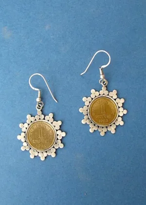 Dainty, vintage coin earrings