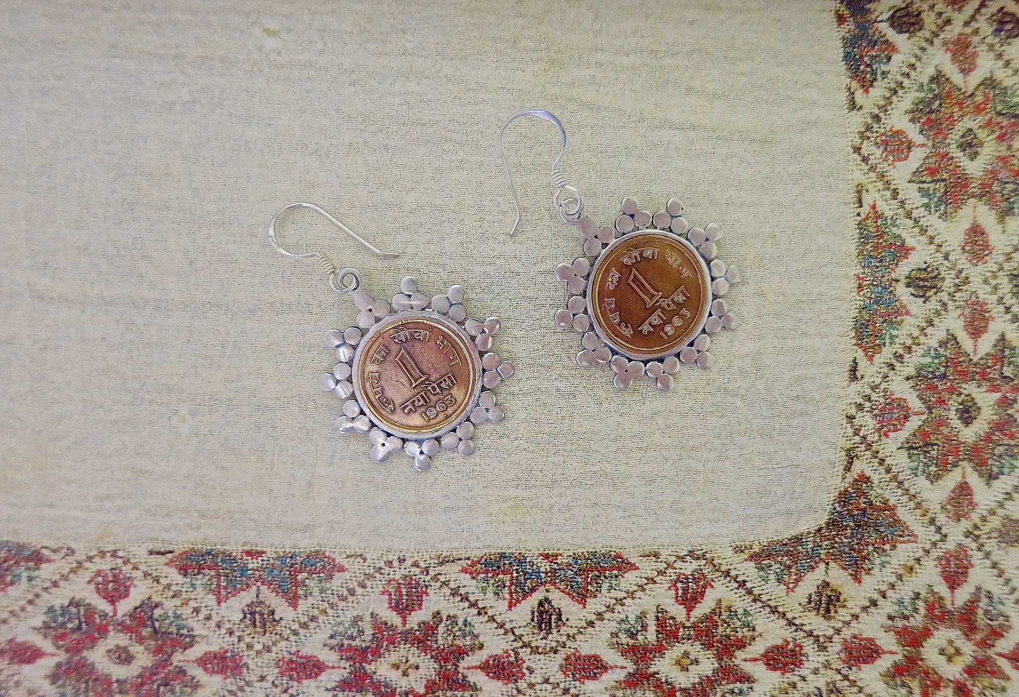 Dainty, vintage coin earrings